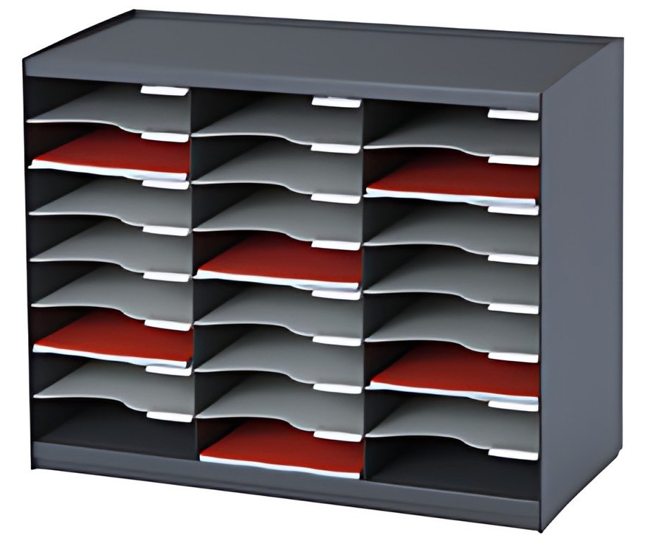 PAPERFLOW Trieur monobloc, 24 compartiments, anthracite