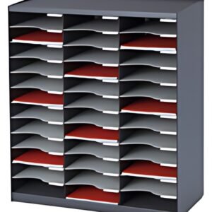 PAPERFLOW Trieur monobloc, 36 compartiments, gris