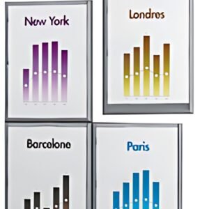 PAPERFLOW Cadre mural Info, A4, couleur: gris aluminium