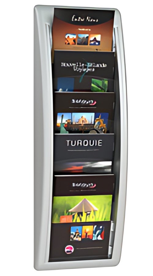PAPERFLOW Porte-brochures mural Quick fit, A5, gris alu