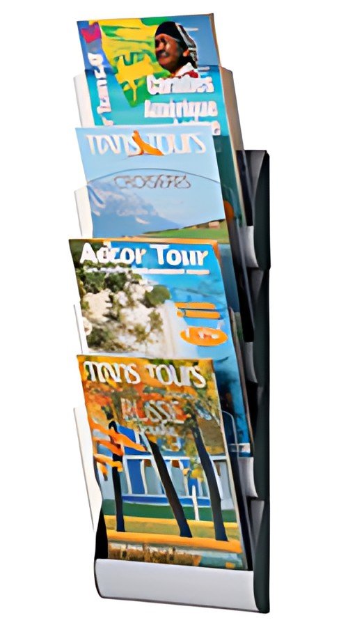 PAPERFLOW Porte-brochures mural Integral, A4, gris alu