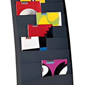 PAPERFLOW Porte-prospectus Courbo, 8 casiers, noir