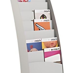 PAPERFLOW Porte-prospectus Courbo, 8 casiers, gris