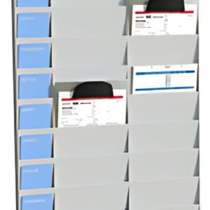 PAPERFLOW Planificateur de bureau mural, 20 casiers, gris