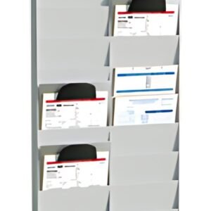 PAPERFLOW Planificateur de bureau mural, 20 casiers, gris
