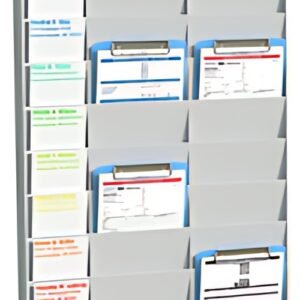 PAPERFLOW Planificateur de bureau mural, 20 casiers, gris