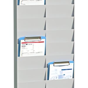 PAPERFLOW Planificateur de bureau mural, 20 casiers, gris