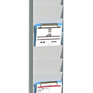 PAPERFLOW Planificateur de bureau mural, 10 casiers, gris