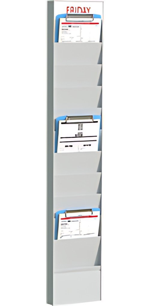 PAPERFLOW Planificateur de bureau mural, 10 casiers, gris