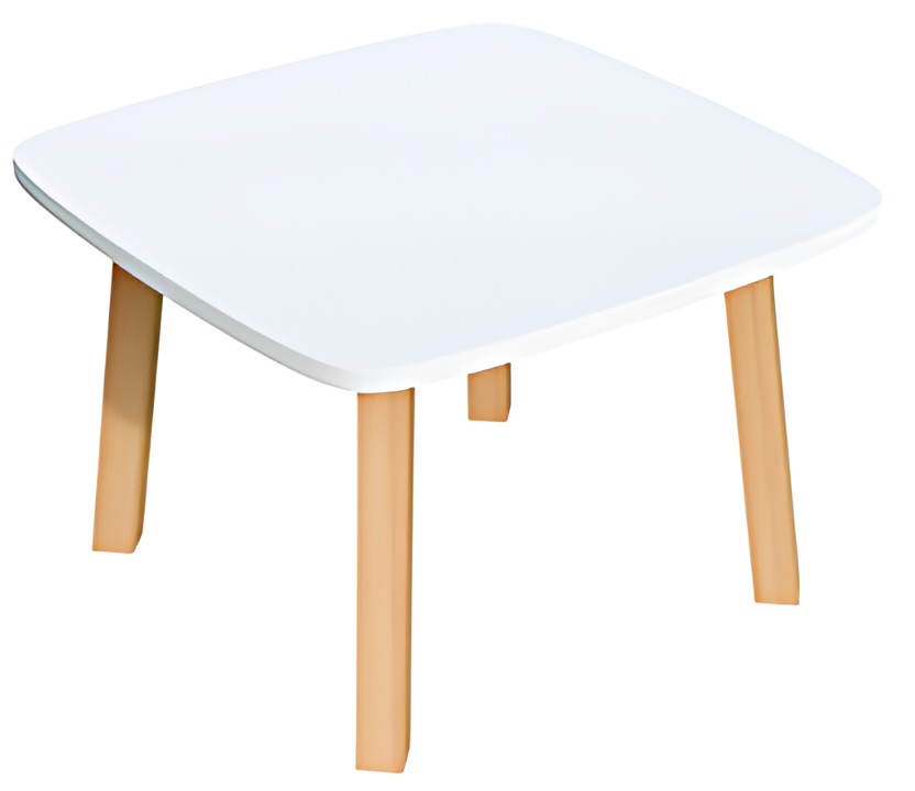 PAPERFLOW Table d'appoint WOODY, en bois massif, blanc