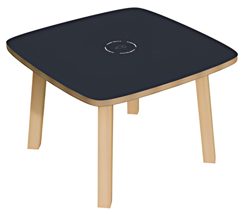 PAPERFLOW Table d'appoint WOODY, en bois massif, anthracite