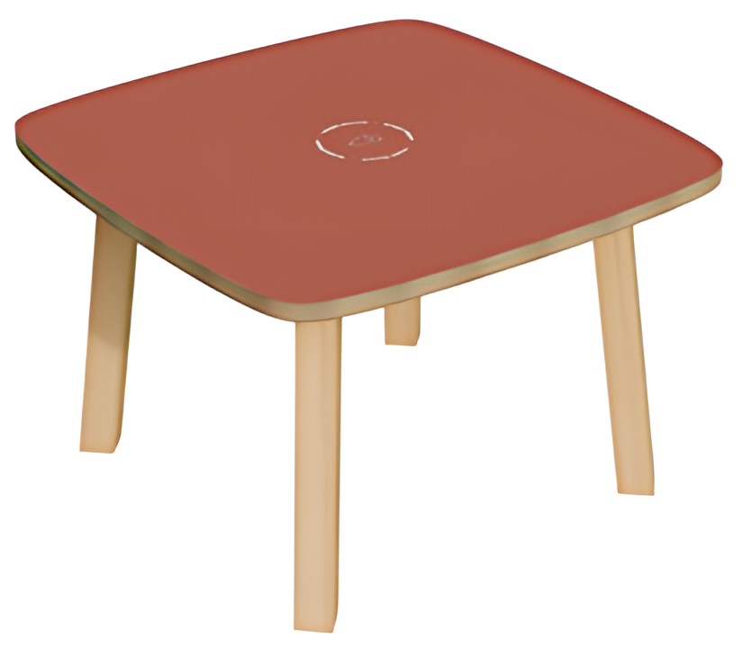 PAPERFLOW Table d'appoint WOODY, en bois massif, rouge