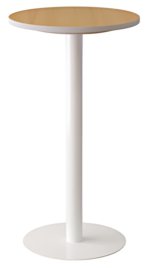 PAPERFLOW Table haute easyDesk, diam. 800 mm, hêtre / blanc