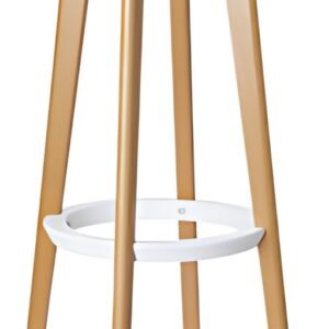 PAPERFLOW Tabouret de bar "WOODY", set de 2, blanc