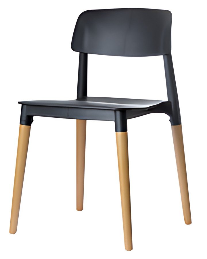 PAPERFLOW Chaise visiteur "GLAMWOOD", set de 2, noir