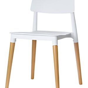 PAPERFLOW Chaise visiteur "GLAMWOOD", ensemble de 2, blanc