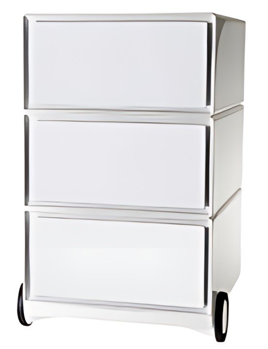 PAPERFLOW Caisson mobile "easyBox", 3 tiroirs, blanc / noir