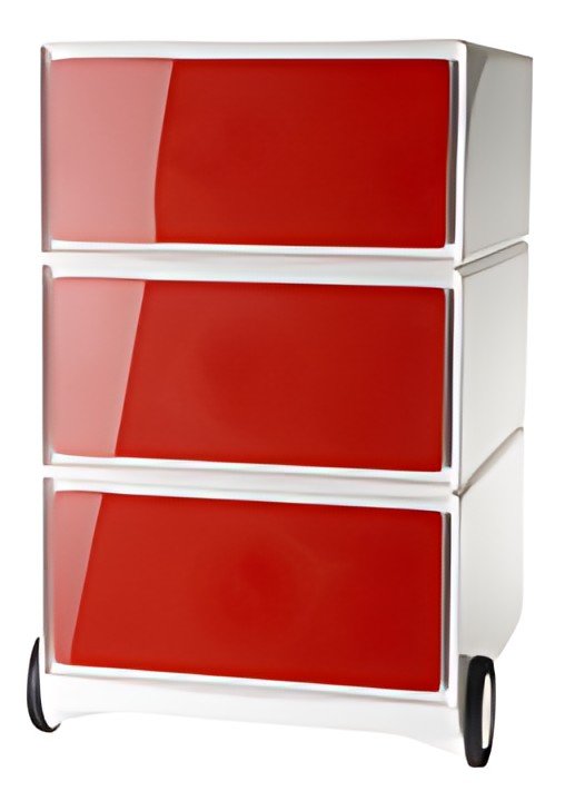 PAPERFLOW Caisson mobile "easyBox", 3 tiroirs, blanc / rouge
