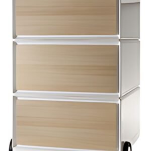 PAPERFLOW Caisson mobile "easyBox", 3 tiroirs, blanc / hêtre
