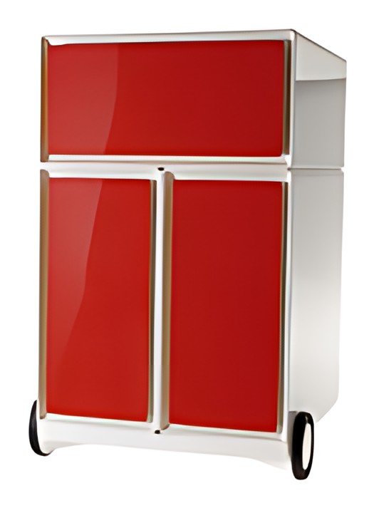 PAPERFLOW Caisson mobile "easyBox", 1 tiroir, blanc / rouge