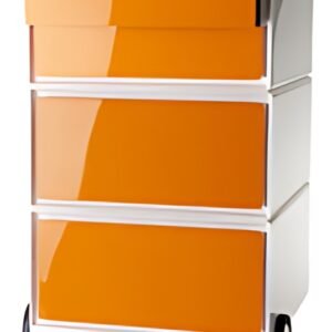 PAPERFLOW Caisson mobile "easyBox", 4 tiroirs, blanc/orange