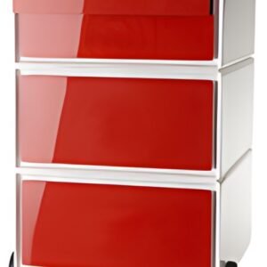 PAPERFLOW Caisson mobile "easyBox", 4 tiroirs, blanc/rouge