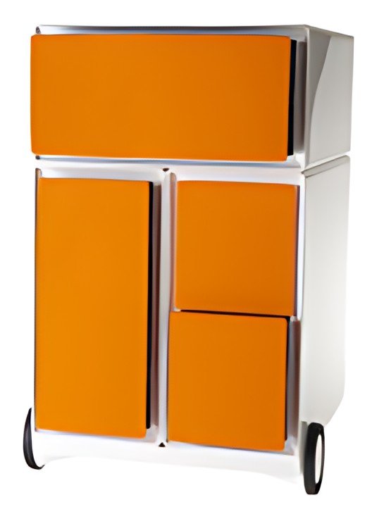 PAPERFLOW Caisson mobile "easyBox", 1 tiroir, blanc / orange