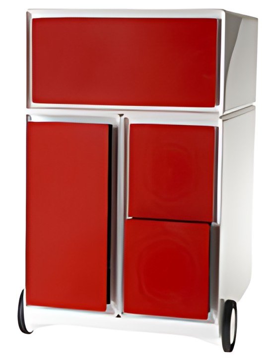 PAPERFLOW Caisson mobile "easyBox", 1 tiroir, blanc / rouge