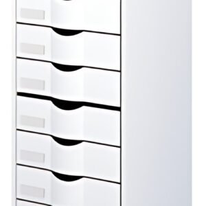 PAPERFLOW Desserte, 8 tiroirs, gris / hêtre