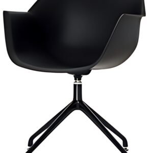 PAPERFLOW Chaise visiteur MOON, set de 2, noir