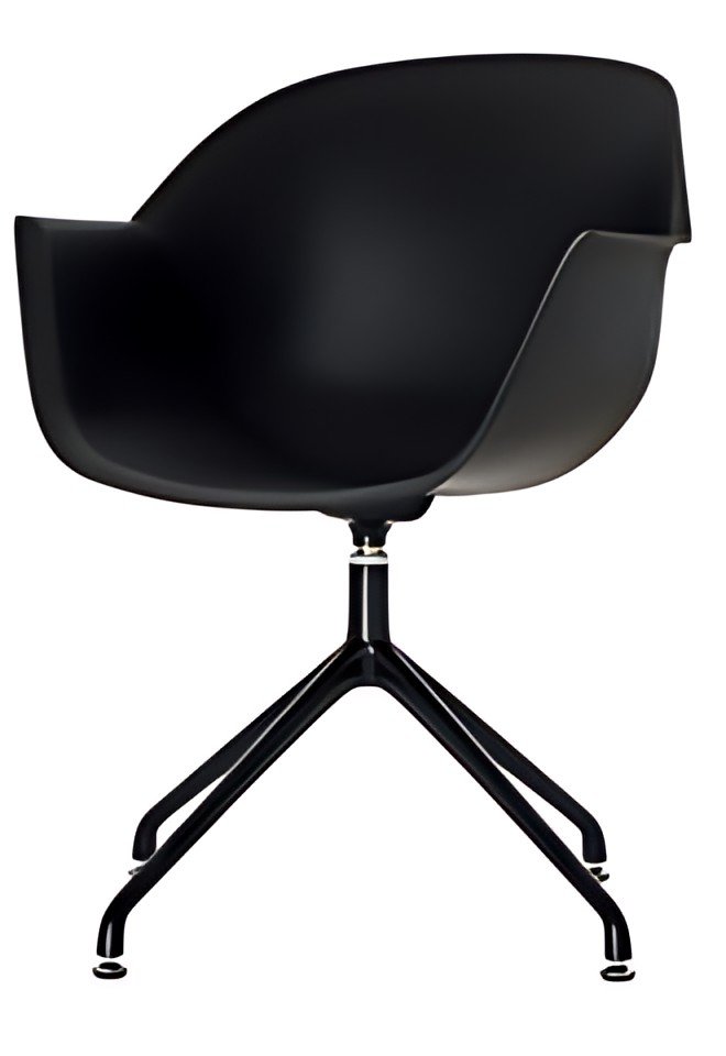 PAPERFLOW Chaise visiteur MOON, set de 2, noir
