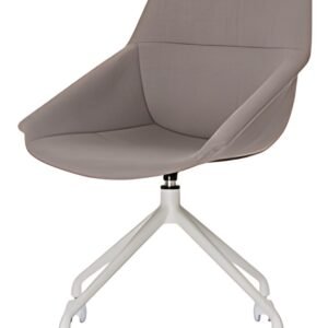 PAPERFLOW Chaise visiteur LUGE, set de 2, blanc / gris