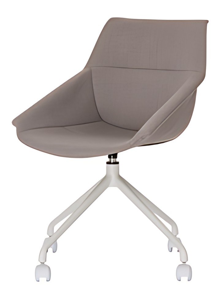 PAPERFLOW Chaise visiteur LUGE, set de 2, blanc / gris