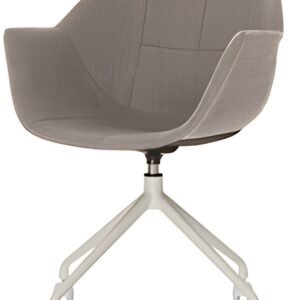 PAPERFLOW Chaise visiteur GANT, set de 2, gris / blanc