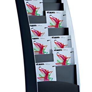 PAPERFLOW Porte-prospectus Courbo, 8 casiers, noir/blanc