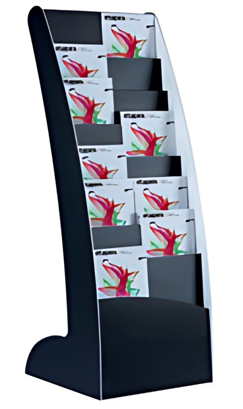 PAPERFLOW Porte-prospectus Courbo, 8 casiers, noir/blanc