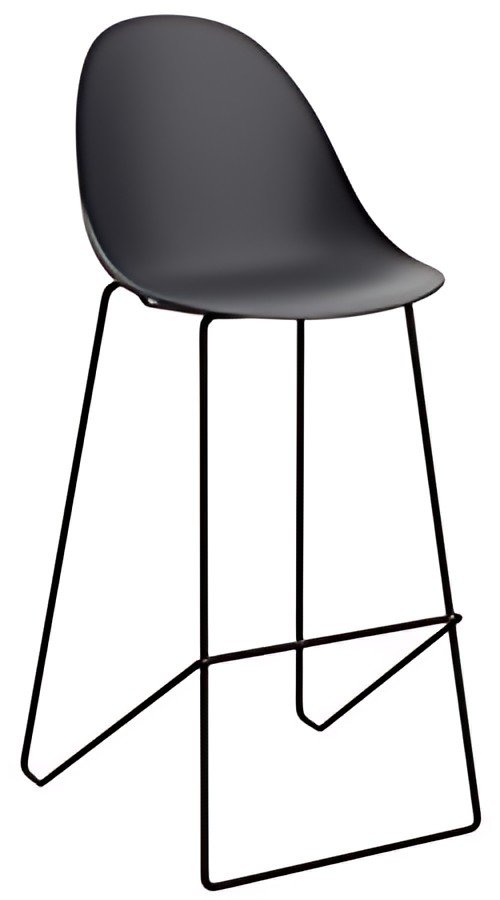 PAPERFLOW Chaise de bar "VOID", set de 2, noir