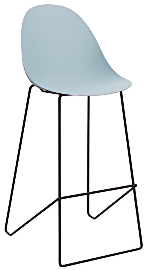 PAPERFLOW Chaise de bar "VOID", set de 2, bleu/noir