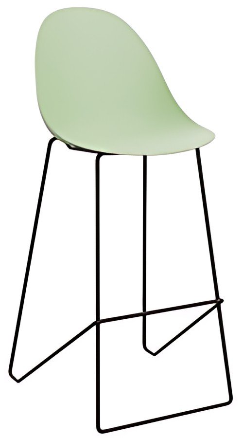 PAPERFLOW Chaise de bar "VOID", set de 2, vert/noir