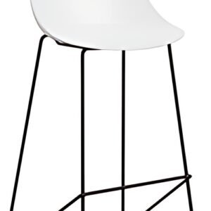 PAPERFLOW Chaise de bar "VOID", set de 2, blanc/noir