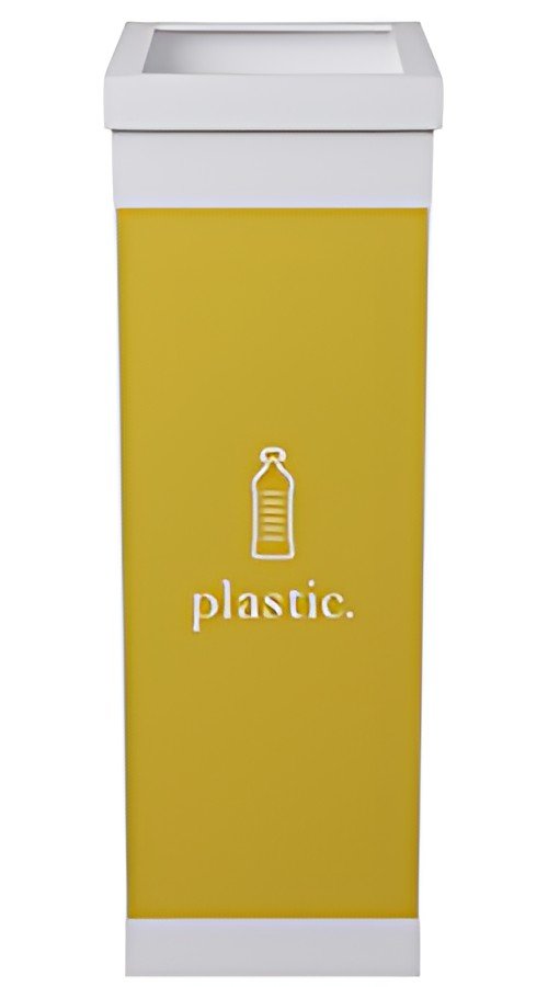 PAPERFLOW Collecteur pour tri sélectif, plastique, blanc