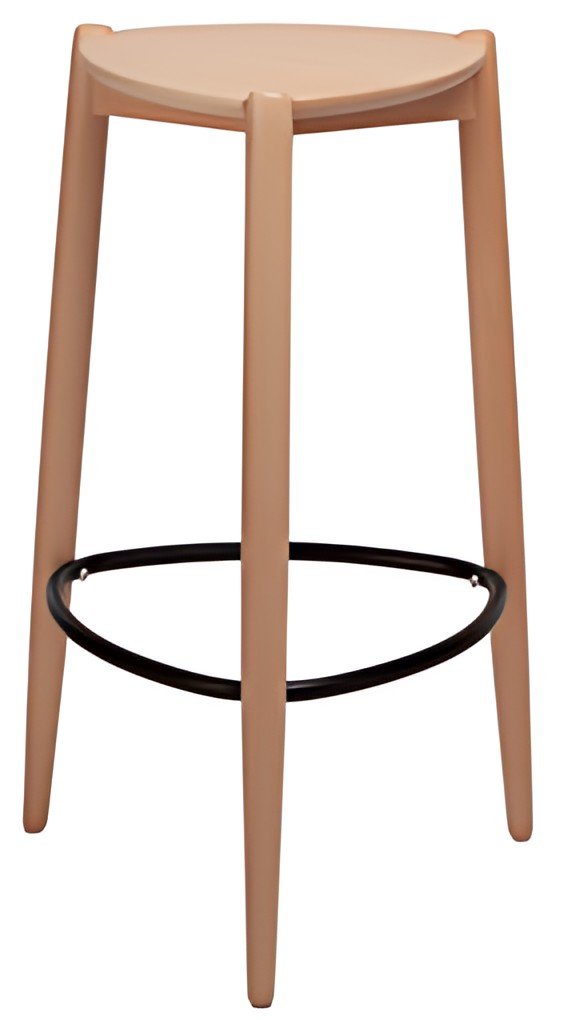 PAPERFLOW Chaise de bar LUCK, set de 2, en hêtre