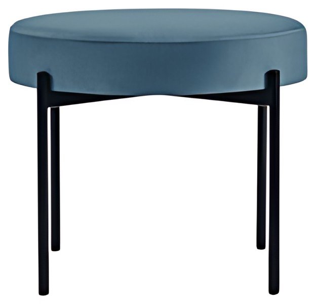 PAPERFLOW Banc GAIA, rond, habillage tissu, bleu