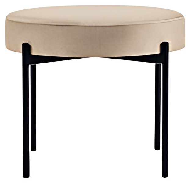 PAPERFLOW Banc GAIA, rond, habillage tissu, ivoire