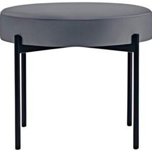 PAPERFLOW Banc GAIA, rond, habillage tissu, gris souris