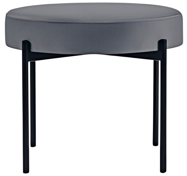 PAPERFLOW Banc GAIA, rond, habillage tissu, gris souris