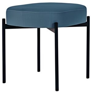 PAPERFLOW Banc oval GAIA, taille S, habillage tissu, bleu