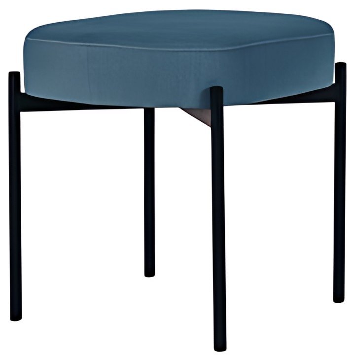 PAPERFLOW Banc oval GAIA, taille S, habillage tissu, bleu