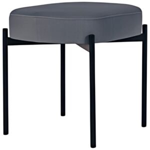PAPERFLOW Banc oval GAIA, taille S, habillage tissu, gris