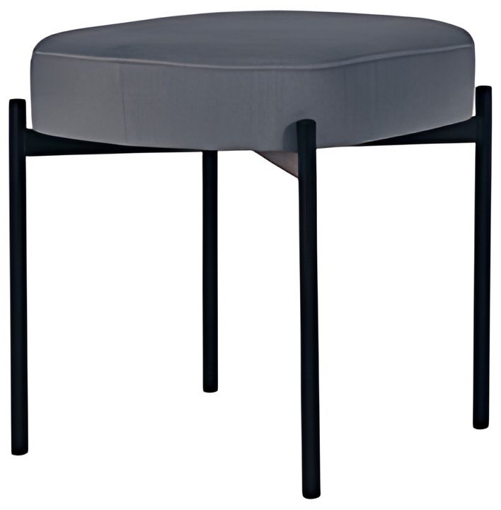 PAPERFLOW Banc oval GAIA, taille S, habillage tissu, gris